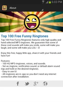 Top 100 Free Funny Ringtones android App screenshot 0